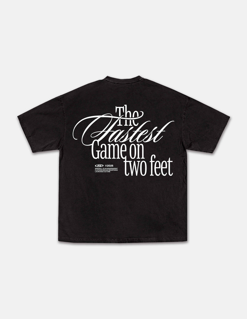 Fastest Game black lacrosse tee back graphic