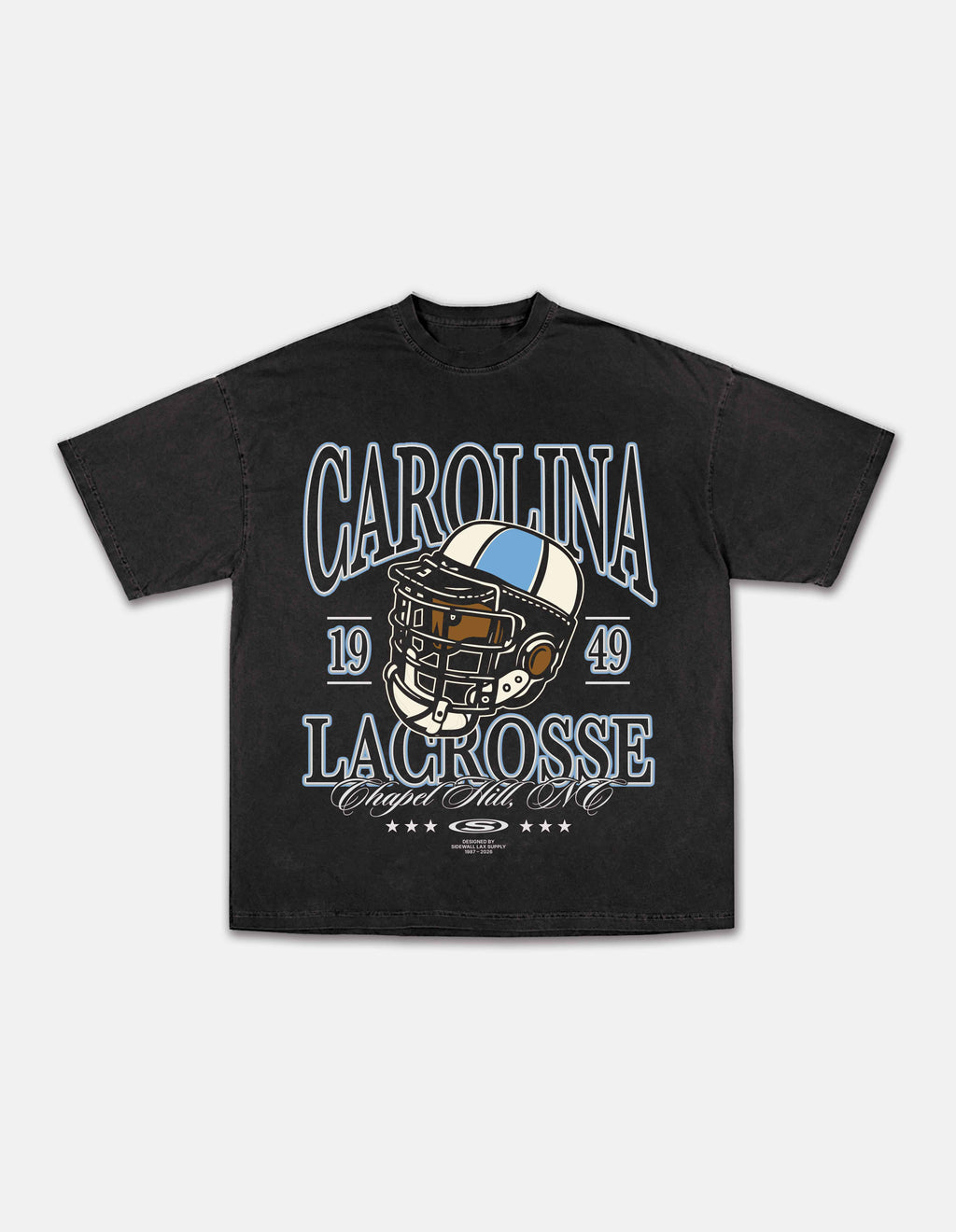 Carolina black lacrosse graphic tee front