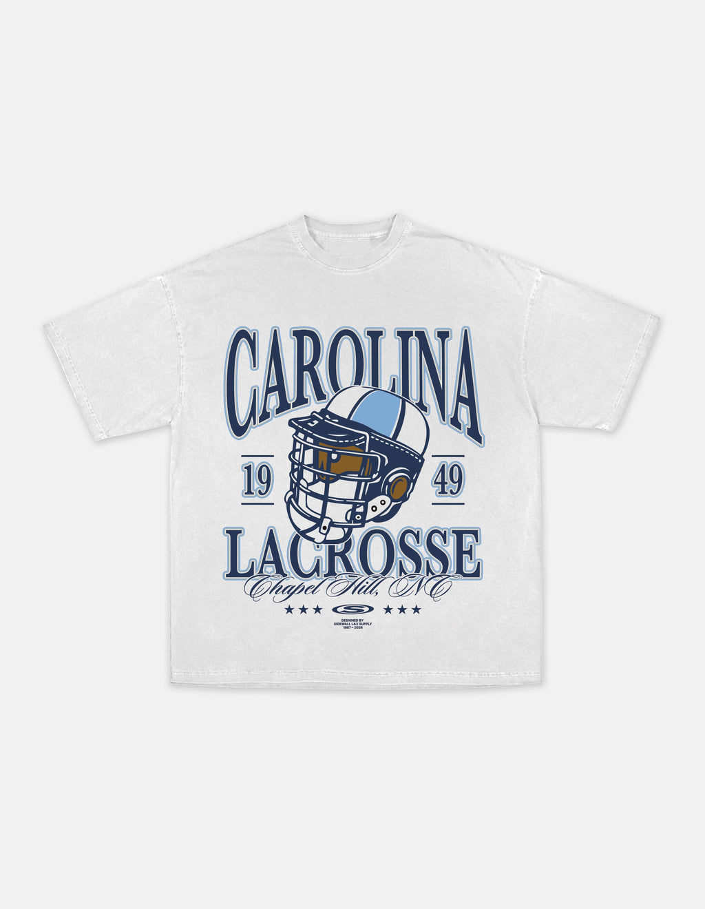 Carolina white lacrosse graphic tee front