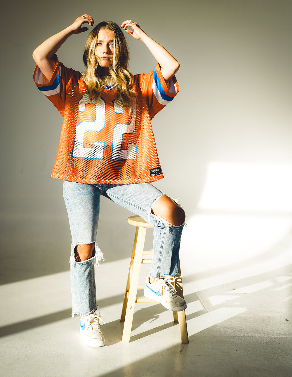 Orange 80's Throwback "22" Jersey
