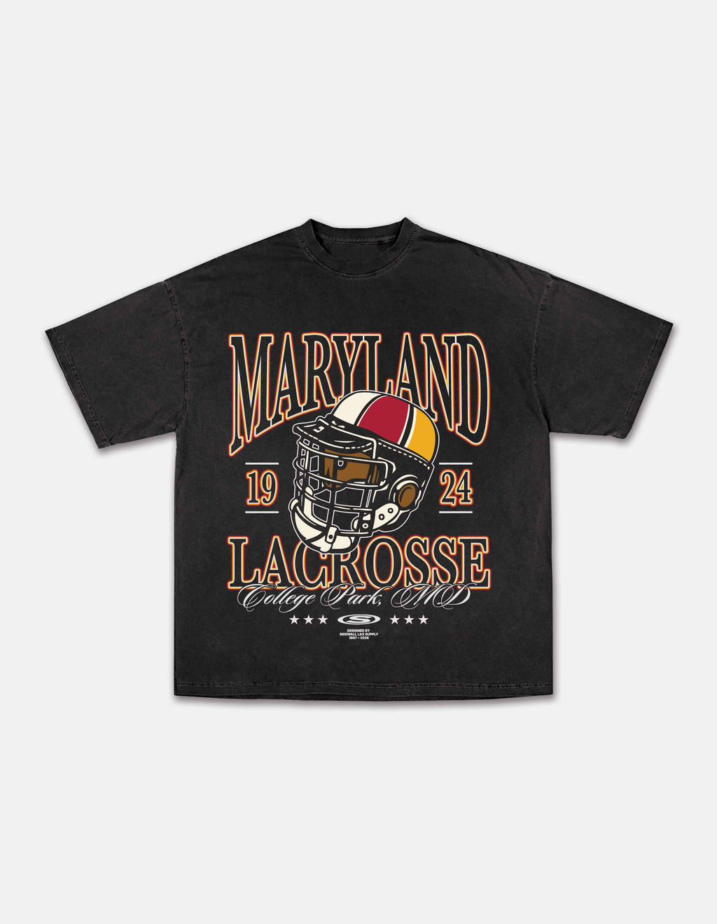 Maryland black lacrosse graphic tee front