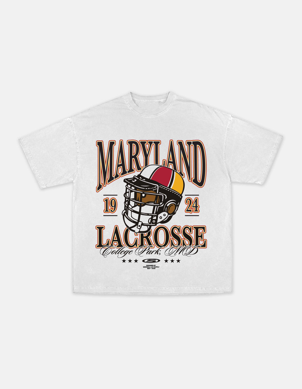 Maryland white lacrosse graphic tee front