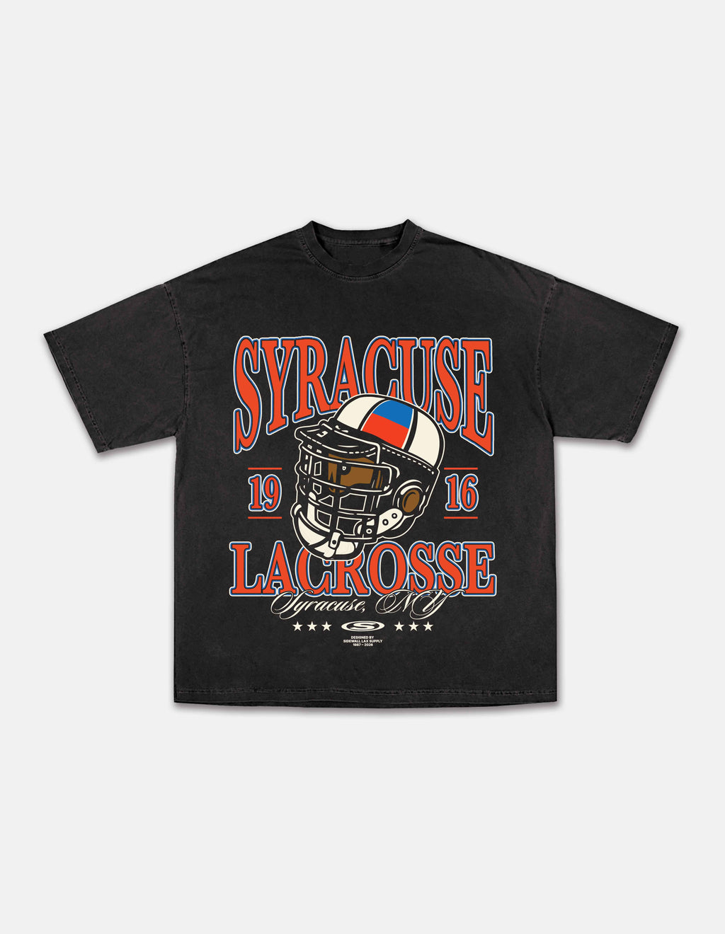 Syracuse black lacrosse graphic tee front