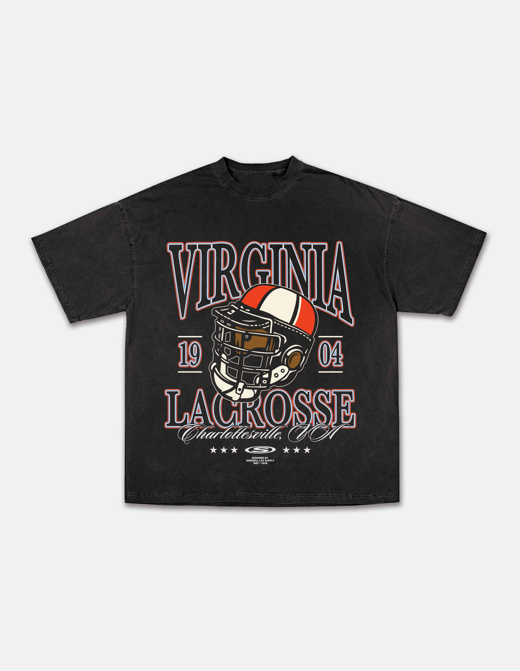 Virginia black lacrosse graphic tee front