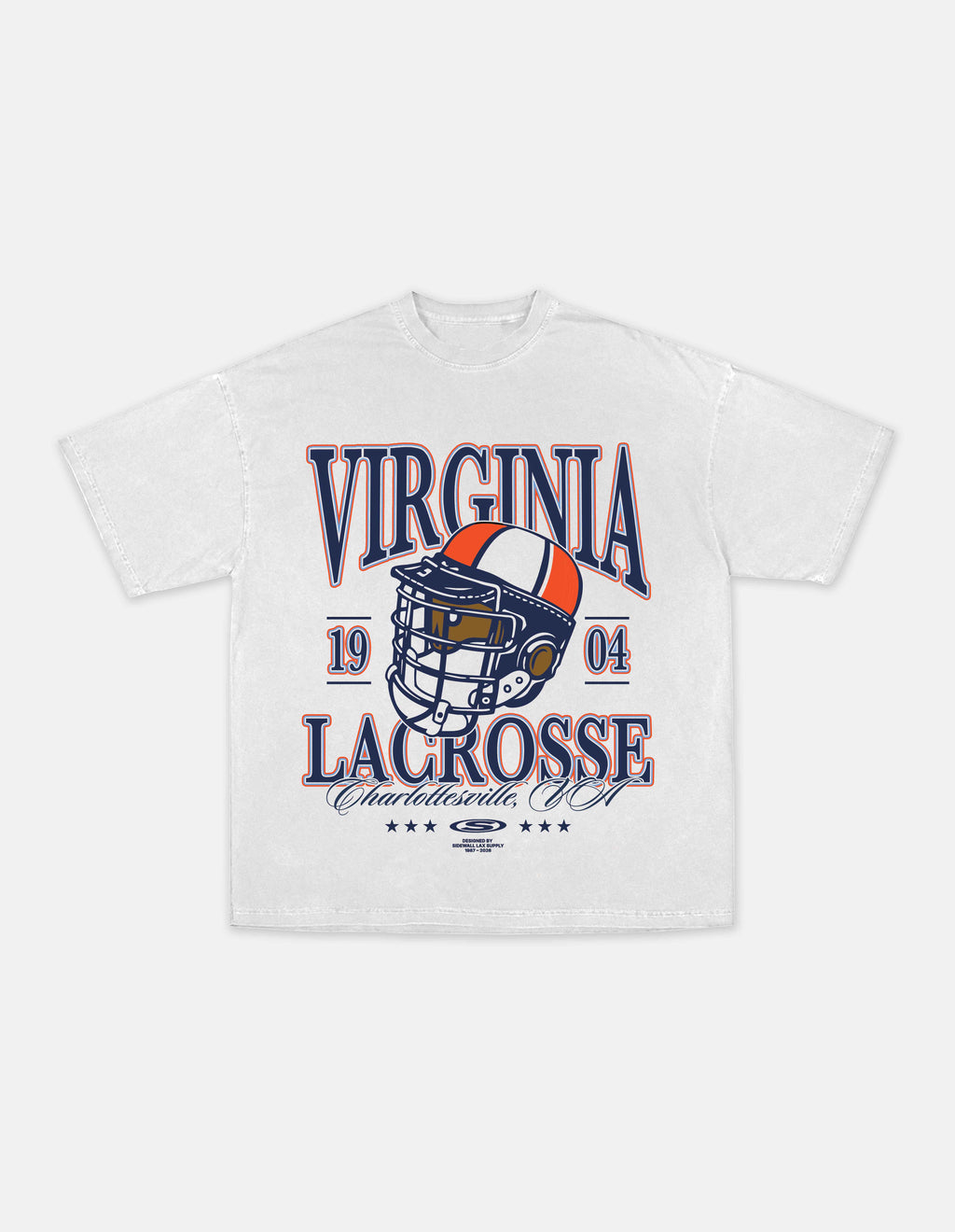 Virginia white lacrosse graphic tee front