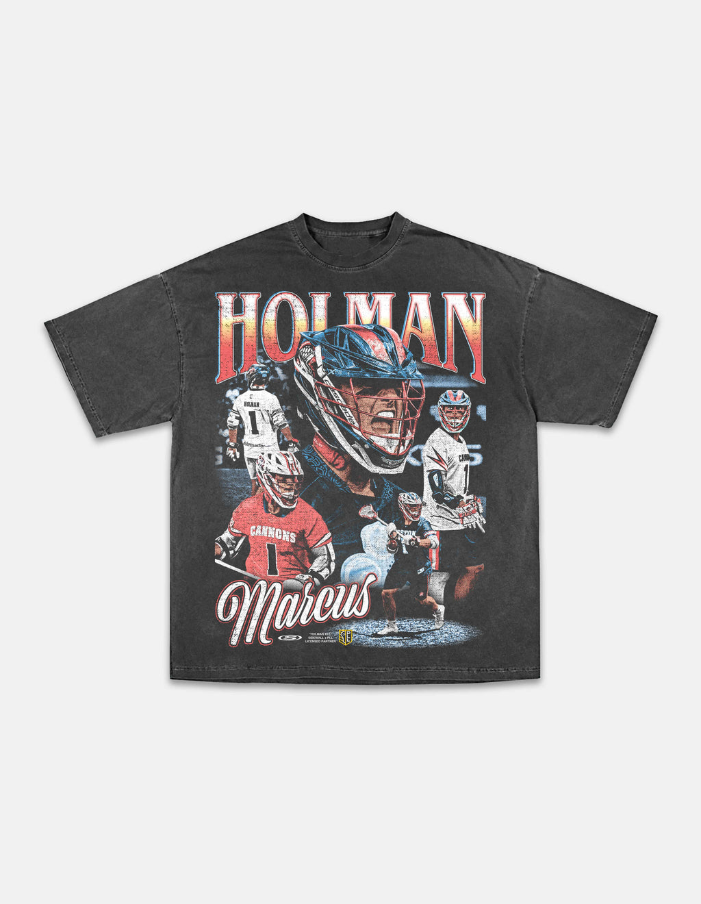 Marcus Holman shadow lacrosse graphic oversized tee front
